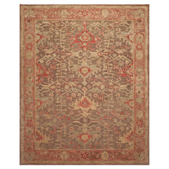 Multi Size Brown Taupe Coral Color Hand Tufted  Wool Traditional Oriental Rug