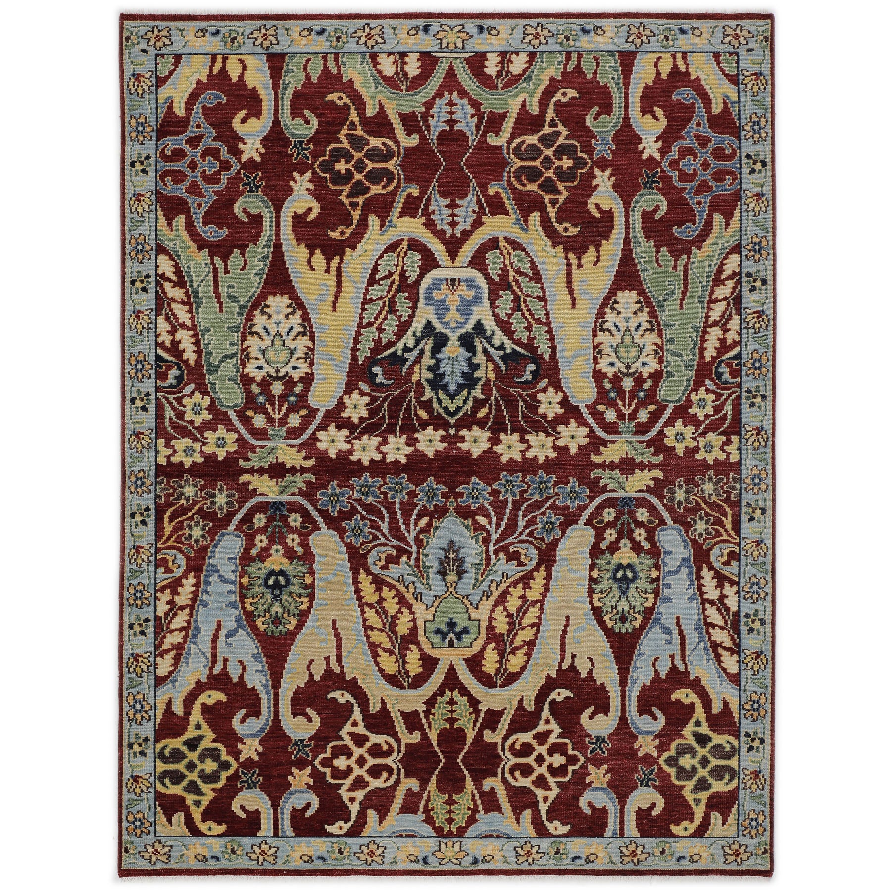 Wine Mint 9x12 Oushak Arts & Crafts Hand Knotted Wool Oriental Area Rug