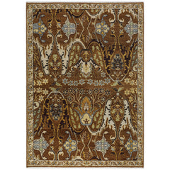 Mocha Ivory 9x12 Oushak Arts & Crafts Hand Knotted Wool Oriental Area Rug