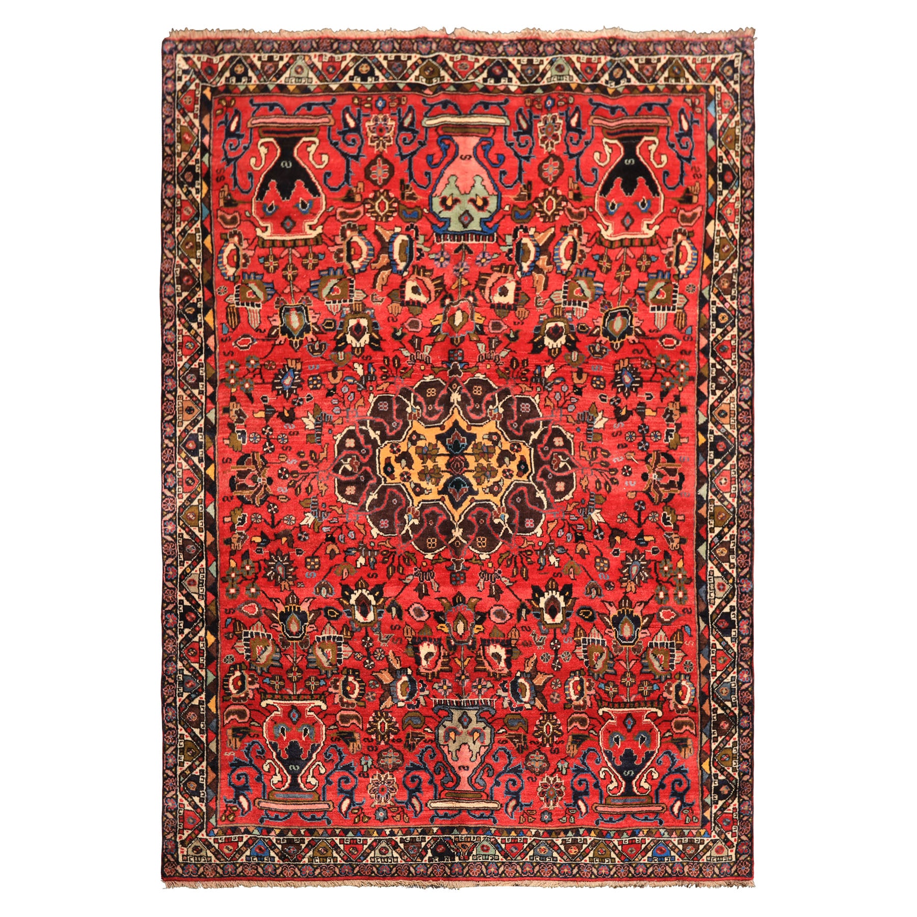 6x9 Rose, Peach, Gray Color Hand Knotted Tabriz Wool Traditional Oriental Rug