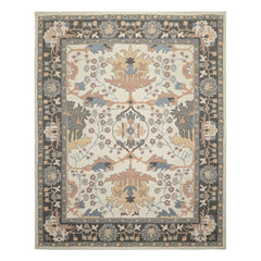 Multi Size Ivory Blush Beige Color Hand Hooked  Wool Traditional Oriental Rug