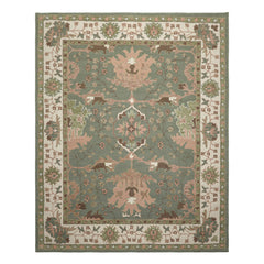 Multi Size Sage Ivory Brown Color Hand Hooked  Wool Traditional Oriental Rug