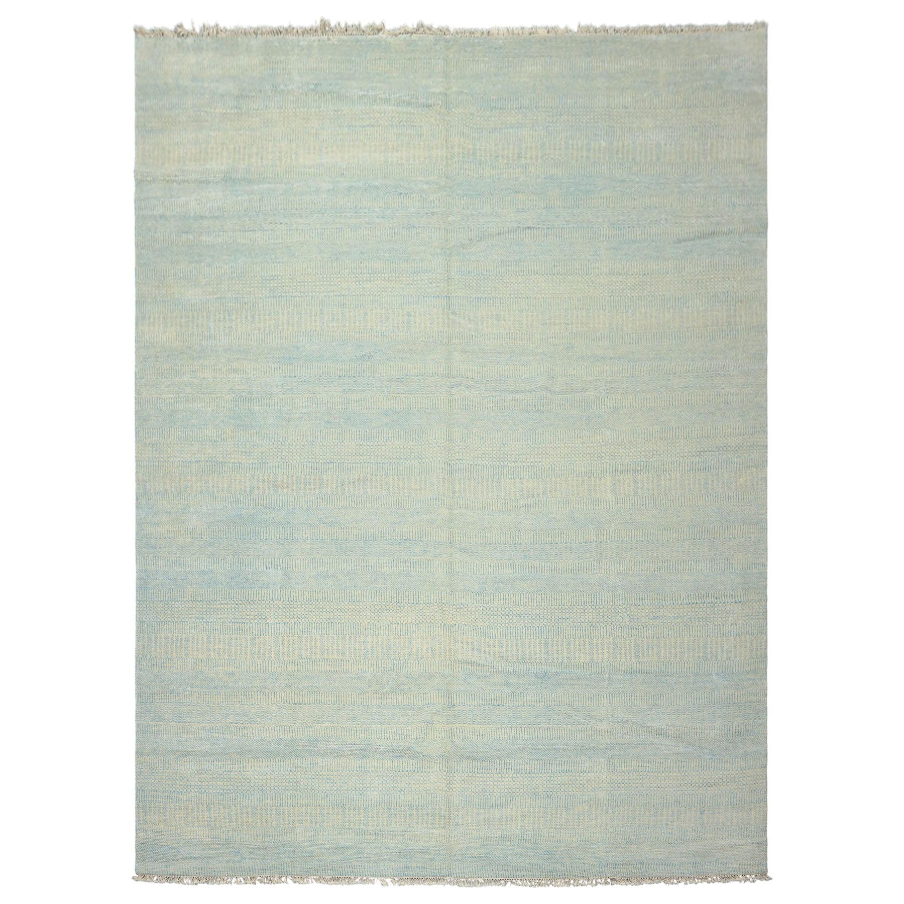 9x12 Ivory, Aqua, Color Hand Knotted Tibetan Wool & Silk Modern & Contemporary Oriental Rug