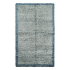 5x8 Aqua, Blue, Color Hand Loomed Tibetan Wool Modern & Contemporary Oriental Rug
