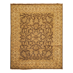 8x10 Brown, Beige, Gold Color Hand Knotted Oushak Wool Traditional Oriental Rug