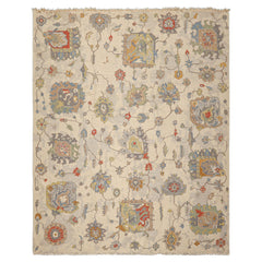 8x10 Beige, Gray, Gold Color Hand Knotted Soumak Wool Traditional Oriental Rug