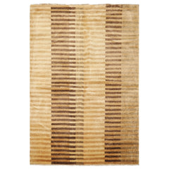 6x9 Beige, Gold, Brown Color Hand Knotted Tibetan Wool Modern & Contemporary Oriental Rug