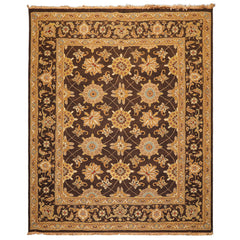 8x10 Chocolate, Gold, Turquoise Color Hand Knotted Soumak Wool Traditional Oriental Rug