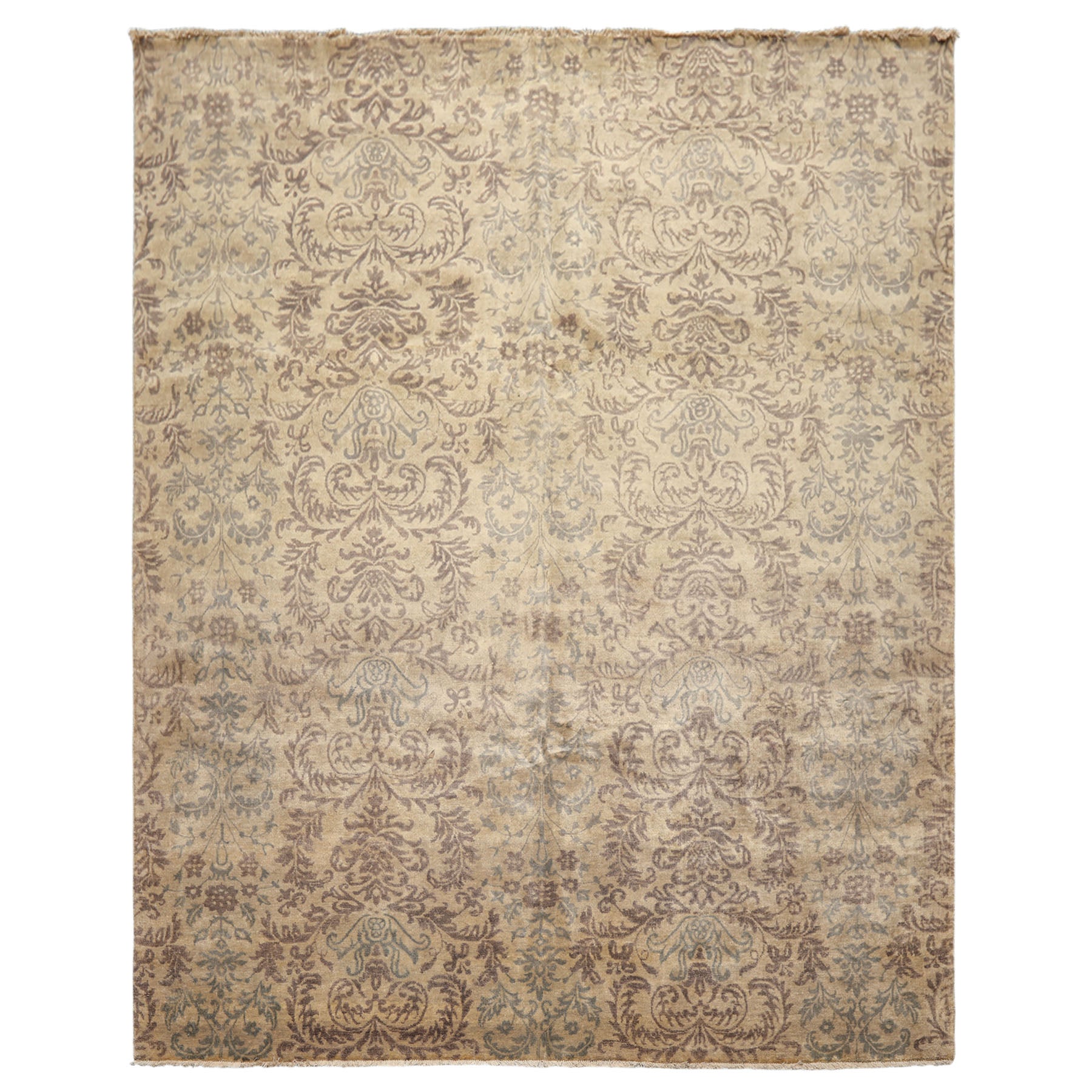 8x10 Beige, Tan, Taupe Color Hand Knotted Oushak Wool Transitional Oriental Rug