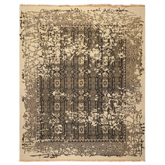 8x10 Beige, Charcoal, Taupe Color Hand Knotted Soumak Wool Traditional Oriental Rug