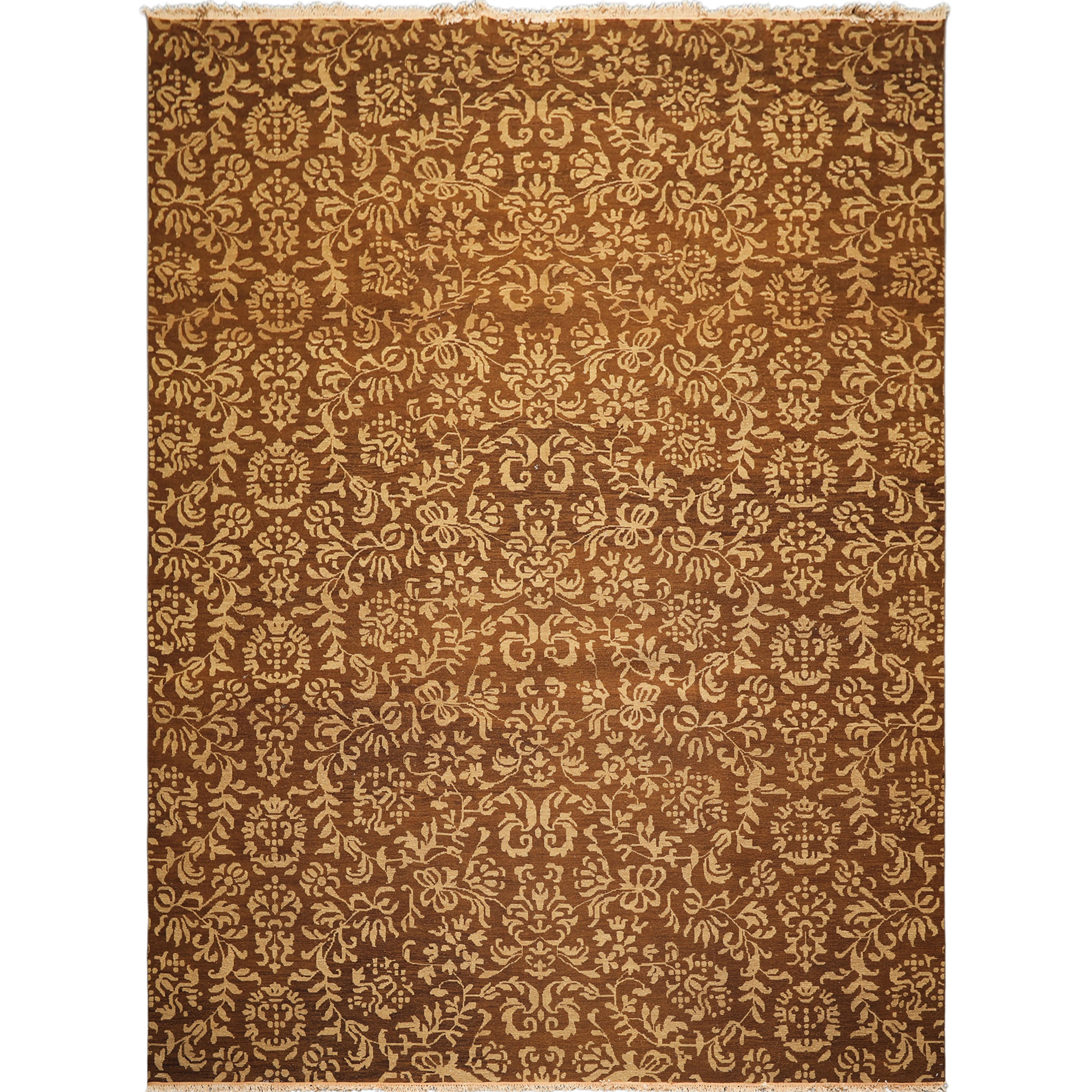 9x12 Caramel, Gold, Color Hand Knotted Soumak Wool Transitional Oriental Rug