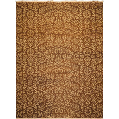 9x12 Caramel, Gold, Color Hand Knotted Soumak Wool Transitional Oriental Rug