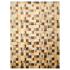 9x12 Light Gold, Brown, Seafoam Color Hand Knotted Tibetan Wool Modern & Contemporary Oriental Rug