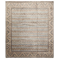 8x10 Taupe, Brown, Slate Color Hand Knotted Oushak Wool Modern & Contemporary Oriental Rug