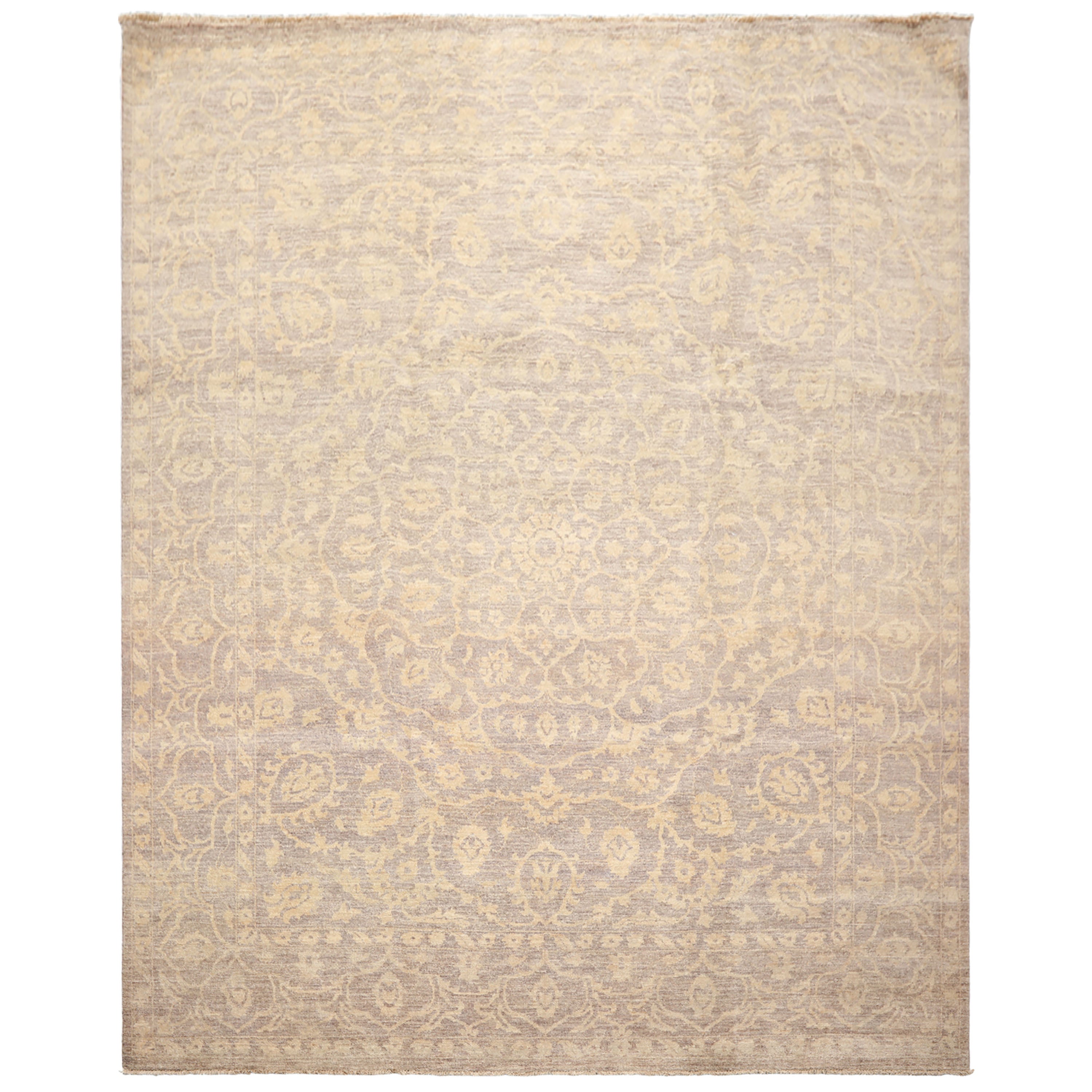 8x10 Taupe, Beige, Color Hand Knotted Chobi Peshawar Wool Transitional Oriental Rug