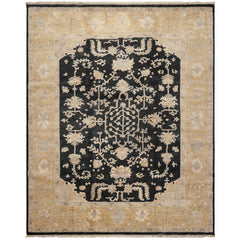 8x10 Black, Caramel, Taupe Color Hand Knotted Oushak Wool Traditional Oriental Rug