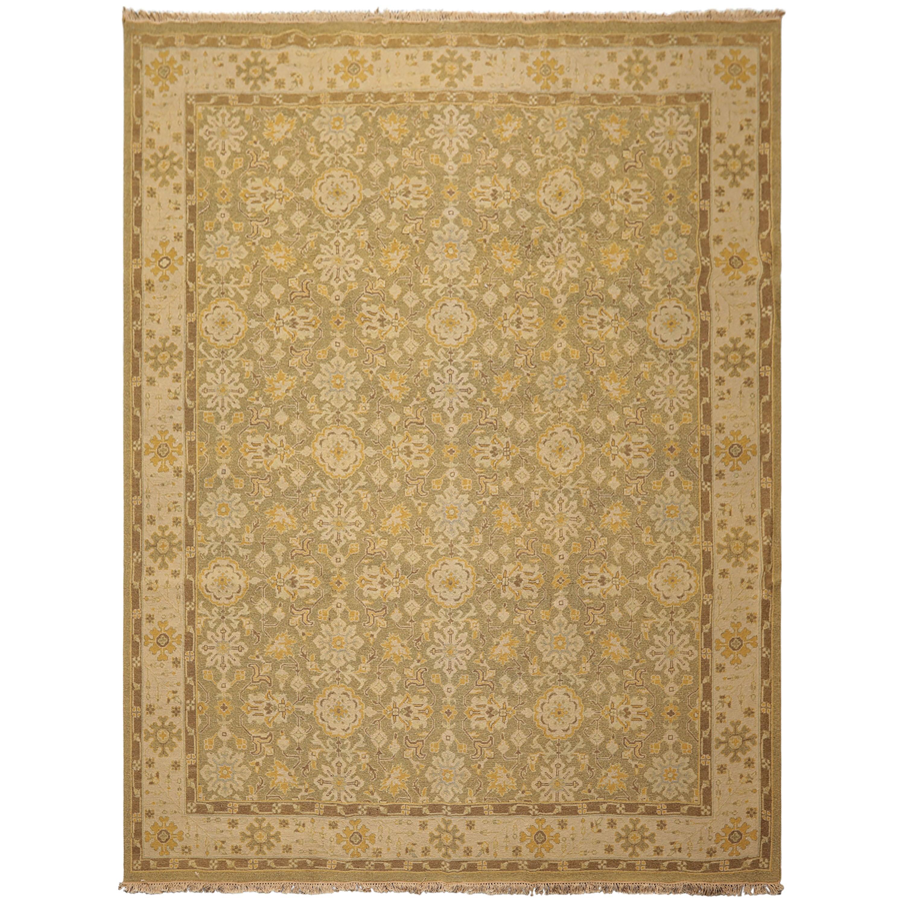 8x10 Lime, Beige, Mocha Color Hand Knotted Soumak Wool Traditional Oriental Rug