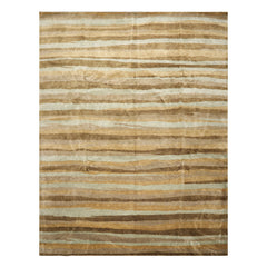 9x12 Tan, Aqua, Taupe Color Hand Knotted Tibetan Wool Modern & Contemporary Oriental Rug