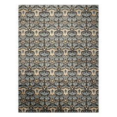 9x12 Charcoal, Blue, Caramel Color Hand Loomed Tibetan Wool & Bamboo Silk Transitional Oriental Rug