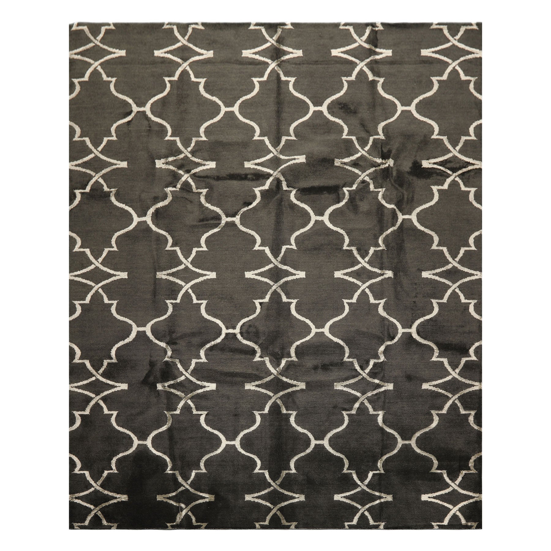 8x10 Charcoal, Gray, Color Hand Loomed Tibetan Wool Transitional Oriental Rug