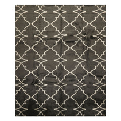8x10 Charcoal, Gray, Color Hand Loomed Tibetan Wool Transitional Oriental Rug