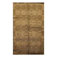 5x8 Tone on Tone Olive, , Color Hand Loomed Tibetan Wool Transitional Oriental Rug