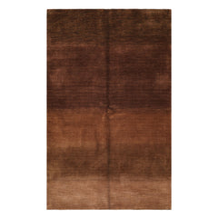 5x8 Tone on Tone Brown, , Color Hand Loomed Tibetan Wool Modern & Contemporary Oriental Rug
