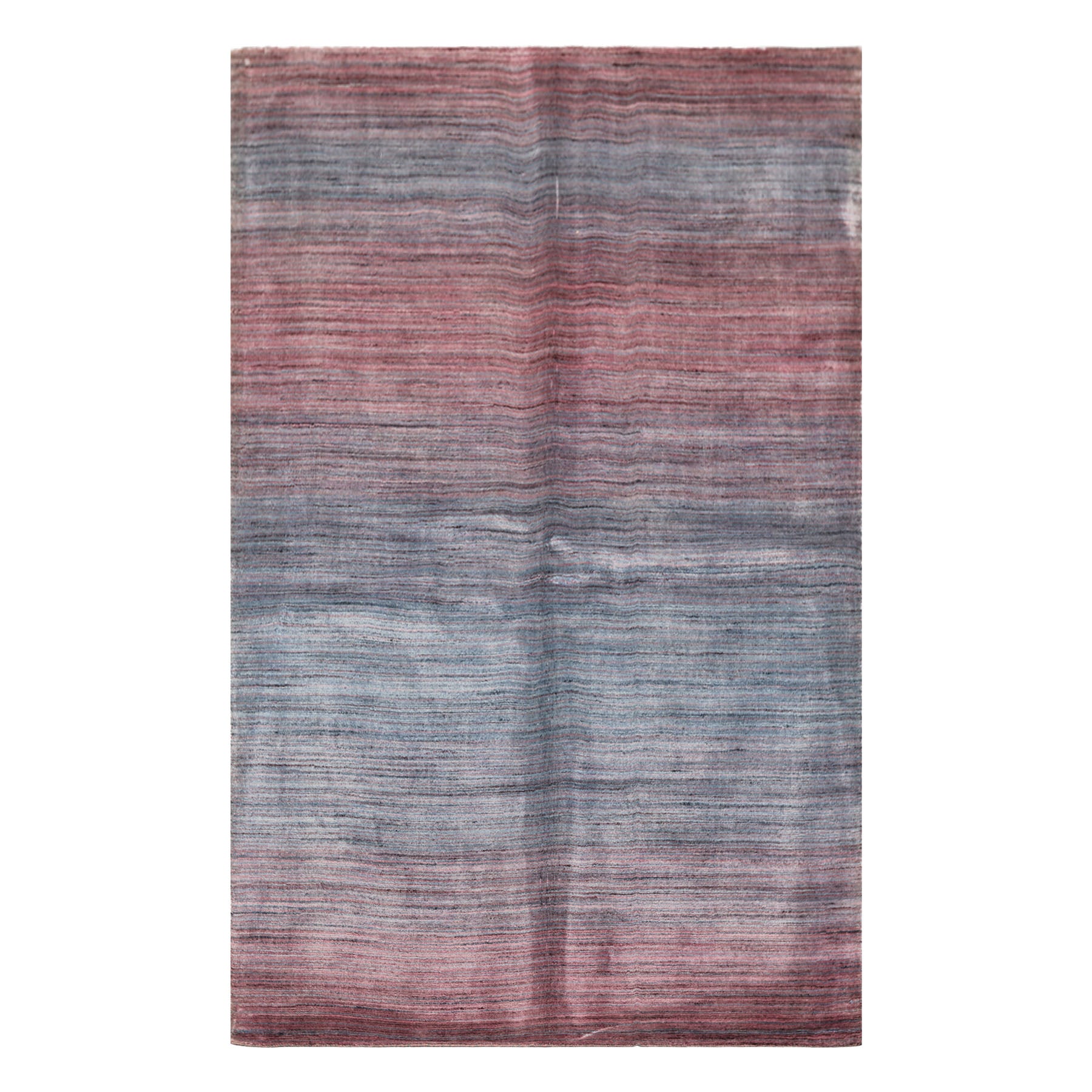 5x8 Blue, Plum, Color Hand Loomed Tibetan Wool Modern & Contemporary Oriental Rug