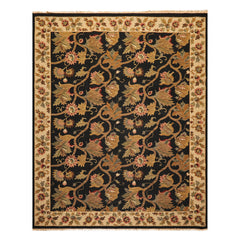 8x10 Black, Tan, Gold Color Hand Knotted Soumak Wool Traditional Oriental Rug