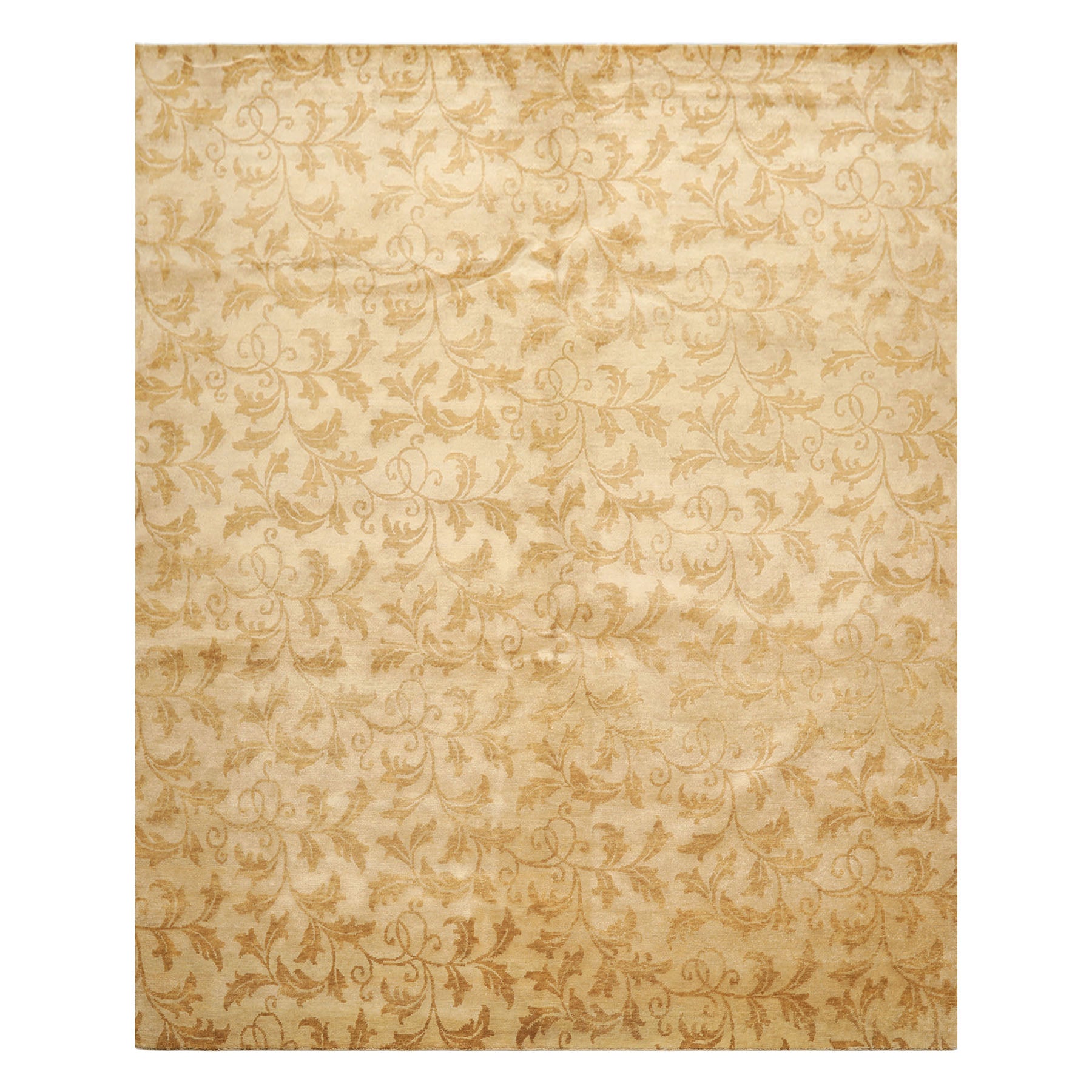 8x10 Beige, Gold, Muted Earth Tones Color Hand Knotted Tibetan Wool Transitional Oriental Rug
