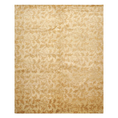 8x10 Beige, Gold, Muted Earth Tones Color Hand Knotted Tibetan Wool Transitional Oriental Rug