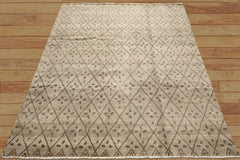 8x10 Moss, Gray, Color Hand Knotted Oushak Wool Transitional Oriental Rug
