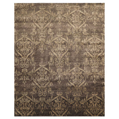 8x10 Brown, Gray, Tan Color Hand Loomed Tibetan Wool Transitional Oriental Rug