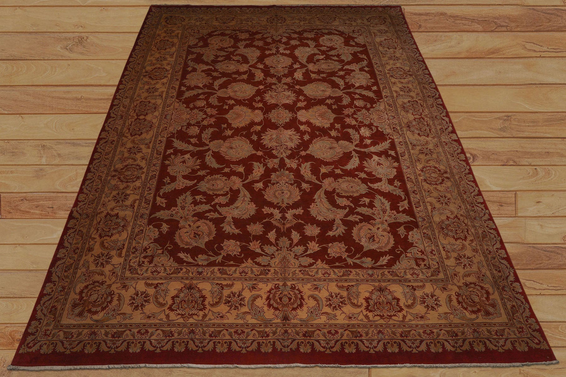 11x16 Burnt Orange, Light Gold, Mint Color Hand Knotted Tabriz wool Traditional Oriental Rug
