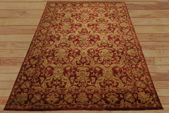 9x12 Burnt Orange, Gold, Olive Color Hand Knotted Jaipur Wool Transitional Oriental Rug
