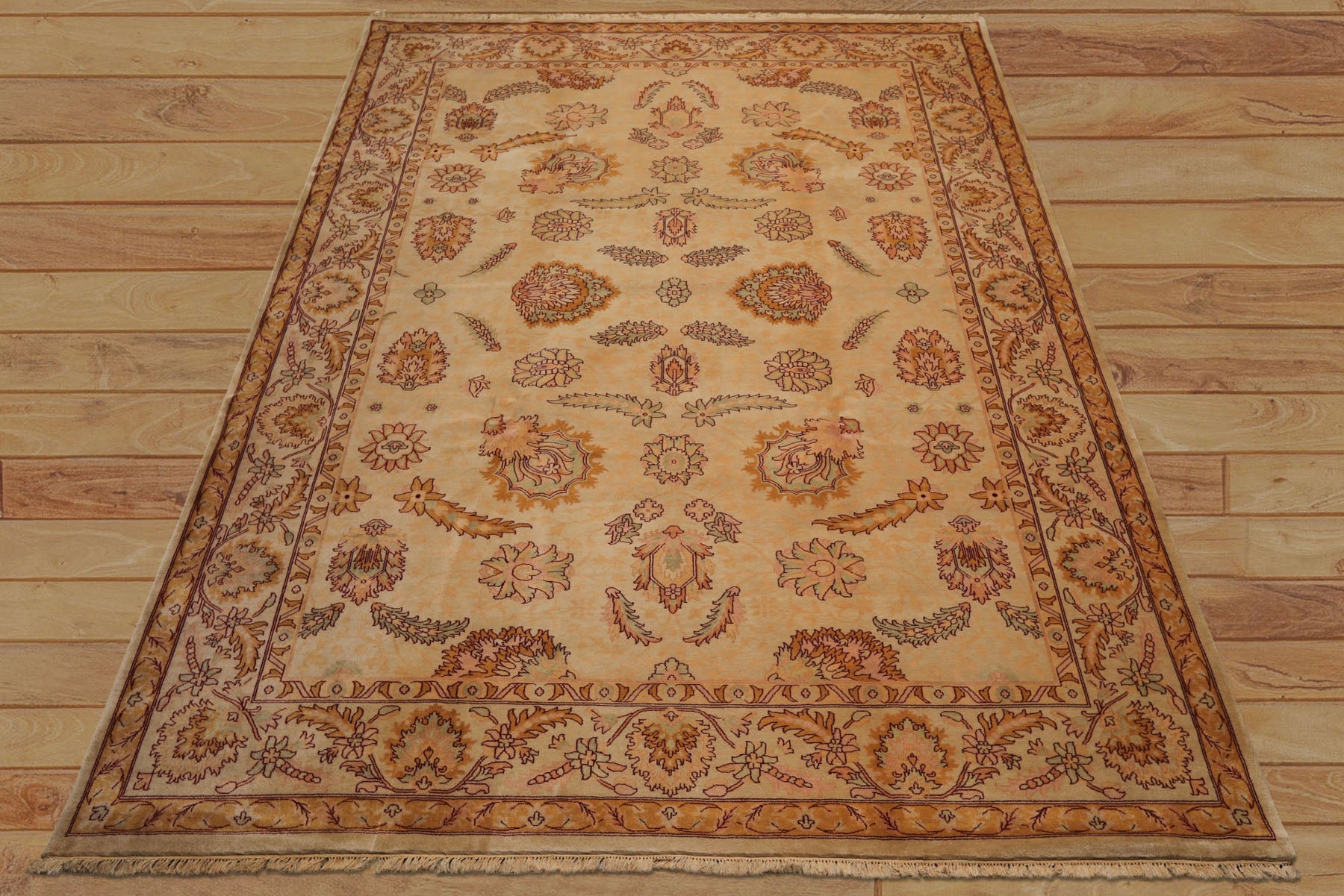 9x12 Beige, Celadon, Blush Color Hand Knotted Oushak New Zealand Wool Traditional Oriental Rug