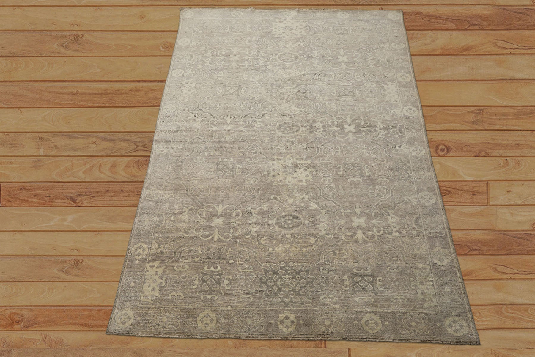 6x9 Taupe, Beige, Gray Color Hand Loomed Oushak Wool Traditional Oriental Rug