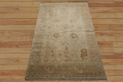 6x9 Beige, Tan, Rust Color Hand Knotted Oushak Wool Traditional Oriental Rug