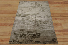 6x9 Beige, Tan, Olive Color Hand Knotted Sherpa Bamboo Silk Modern Oriental Rug