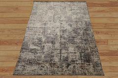 6x9 Beige, Taupe, Gray Color Hand Knotted Sherpa Bamboo Silk Modern Oriental Rug