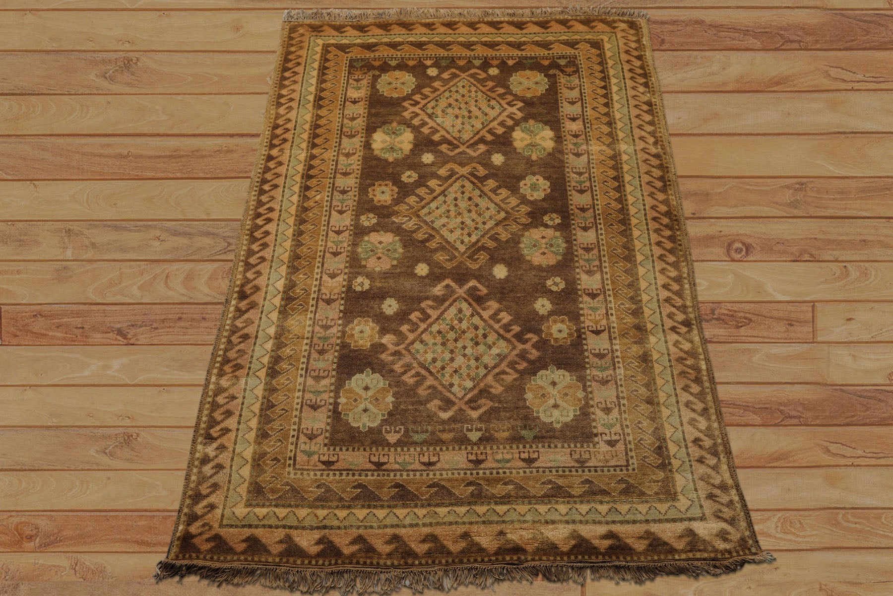 5x8 Brown, Beige, Tan Color Hand Knotted Oushak Wool Traditional Oriental Rug