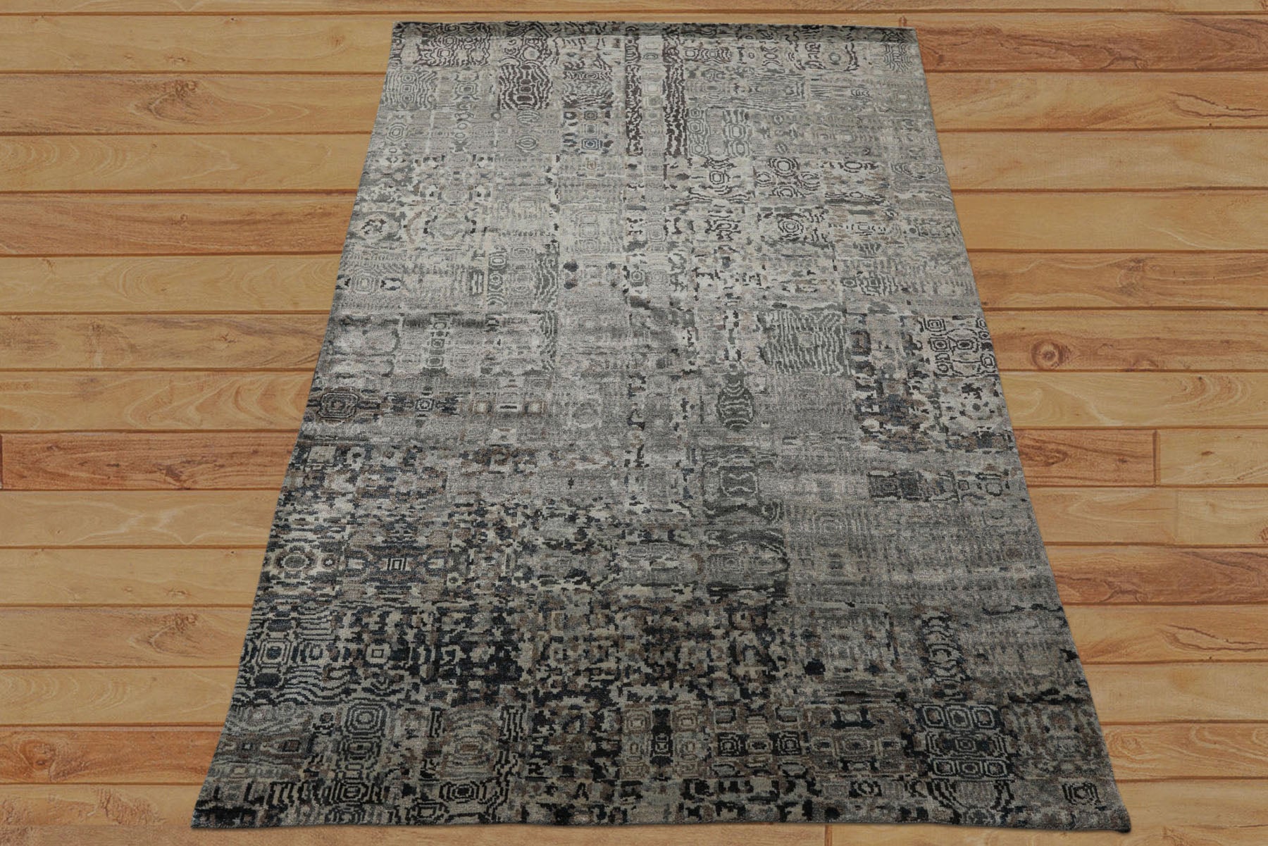 6x9 Taupe, Gray, Brown Color Hand Loomed Sherpa 100% Bamboo Silk  Oriental Rug