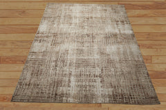 8x10 Beige, Brown, Multi Color Hand Loomed Tibetan Wool Modern Oriental Rug