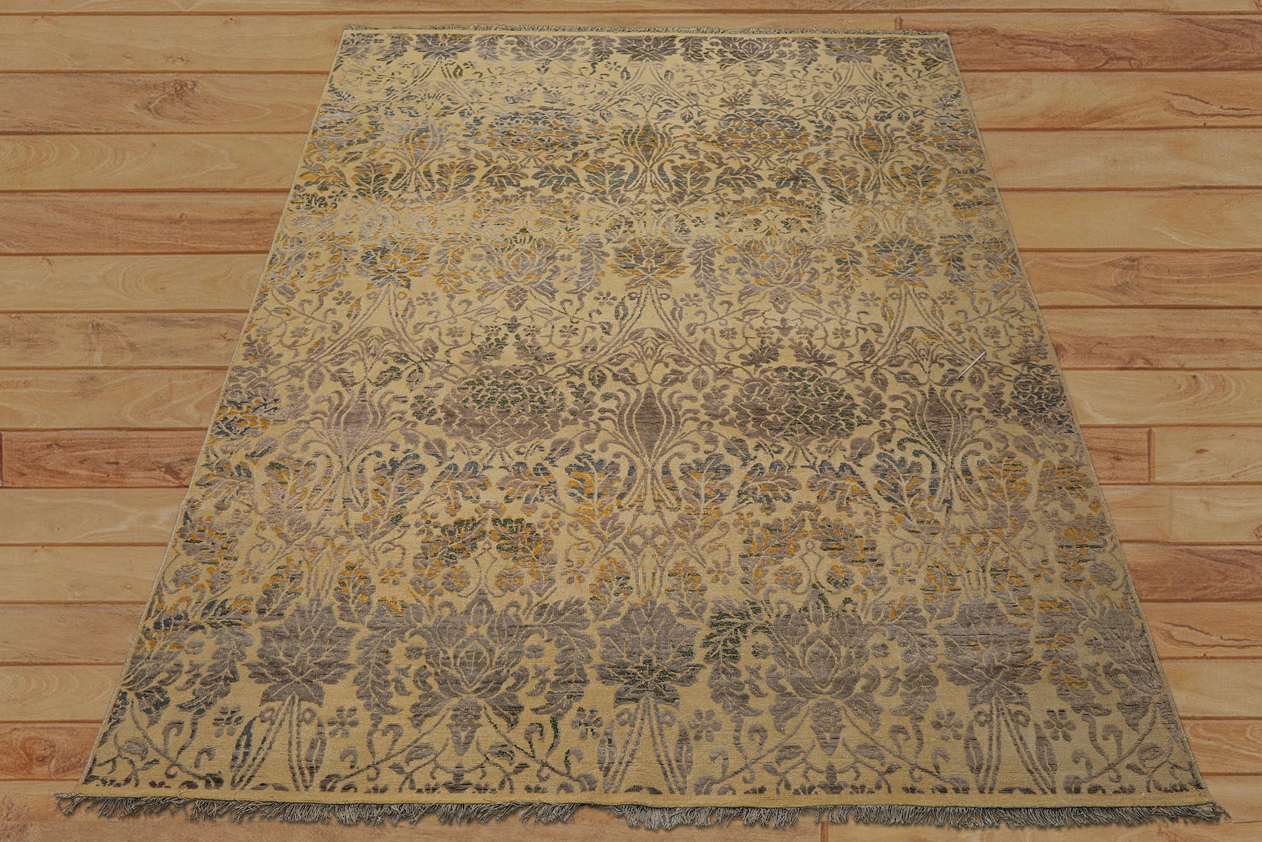 8x10 Beige, Taupe, Gray Color Hand Knotted  Wool Transitional Oriental Rug