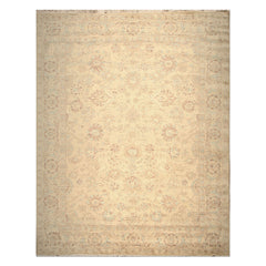 9x12 Beige, Aqua, Brown Color Hand Knotted  Wool Traditional Oriental Rug