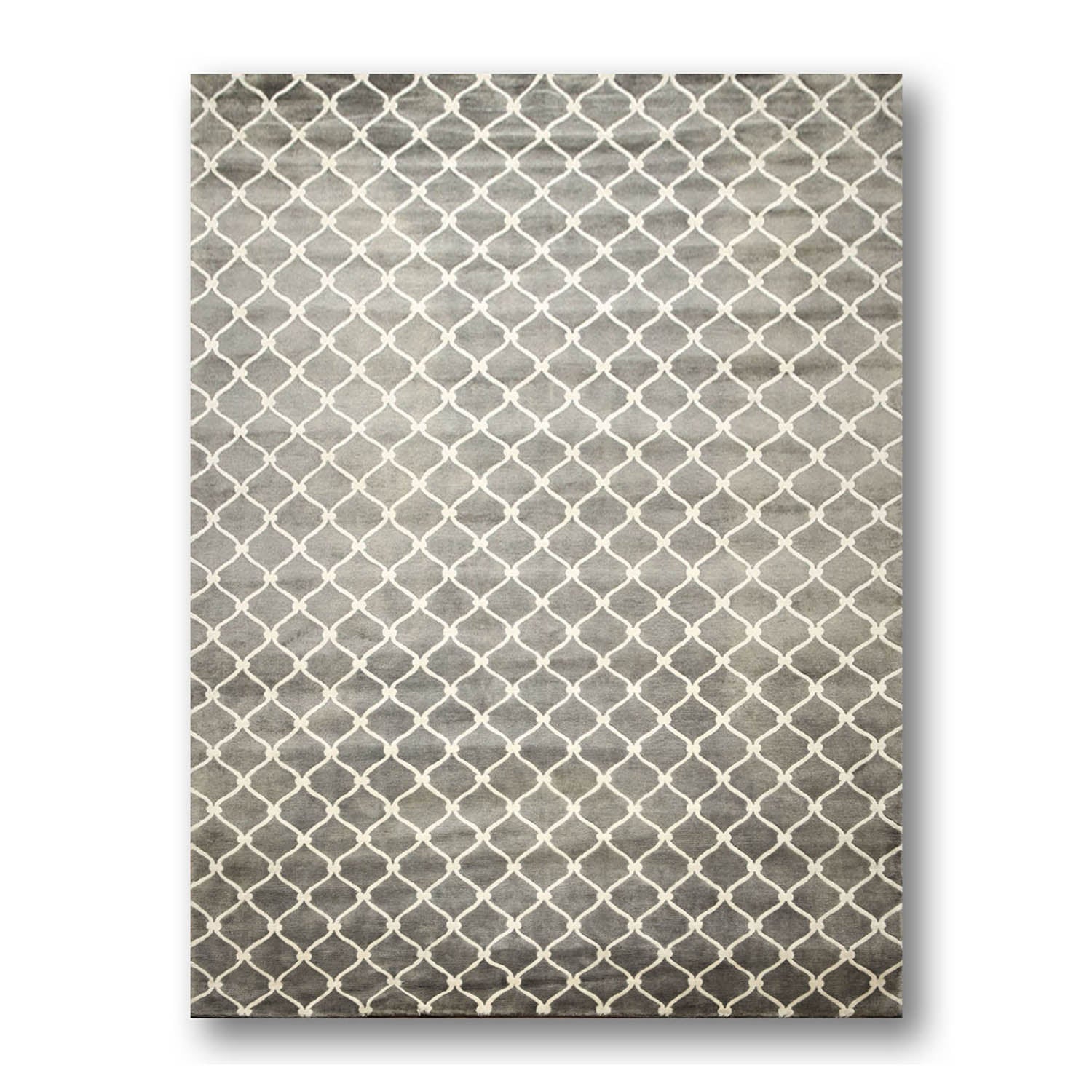 8x10 Gray, , Color Hand Knotted All-Over 100% Wool Modern Oriental Rug