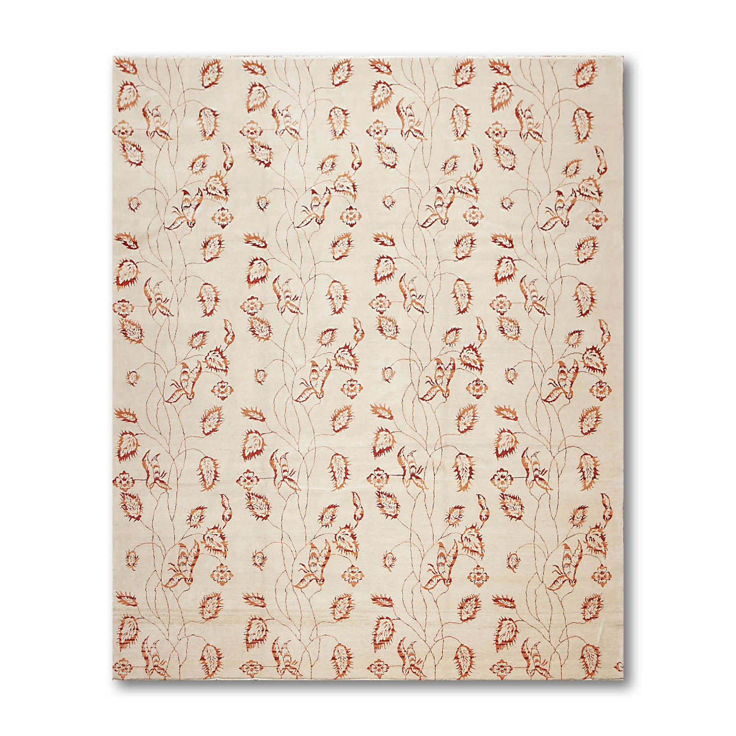 8x10 Beige, Rust, Brown Color Hand Knotted Floral 100% Wool Traditional Oriental Rug