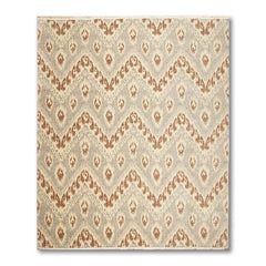 8x10 Beige, Brown, Gray Color Hand Knotted All-Over 100% Wool Modern Oriental Rug