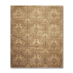 8x10 Brown, Brown, Color Hand Knotted All-Over 100% Wool Modern Oriental Rug