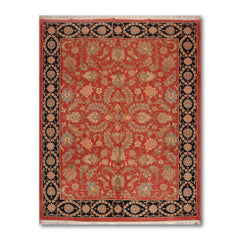 8x10 Multi, Black, Peach Color Hand Knotted Floral 100% Wool Traditional-Persian/Oriental Oriental Rug